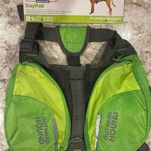 Outward Hound Lime and Gray Dog Backpack